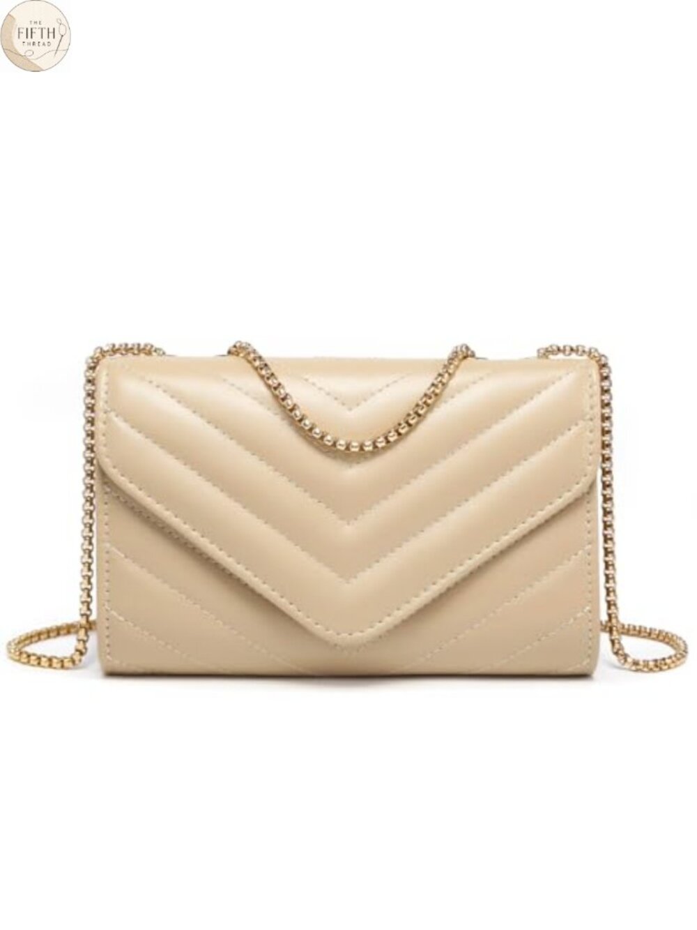 Quilted Evening Clutch Crossbody Bag Gold-Tone Chain Adjustable Strap